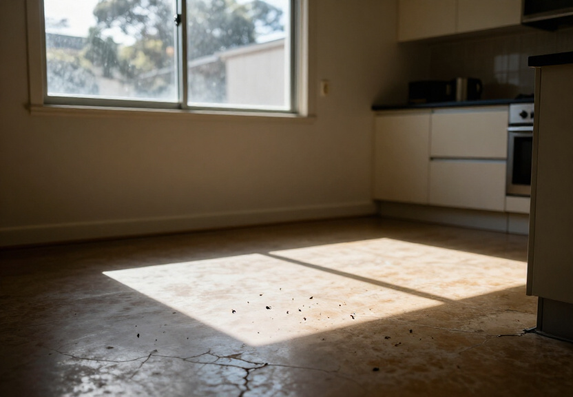 Cockroach infestation in an Eastwood kitchen before treatment